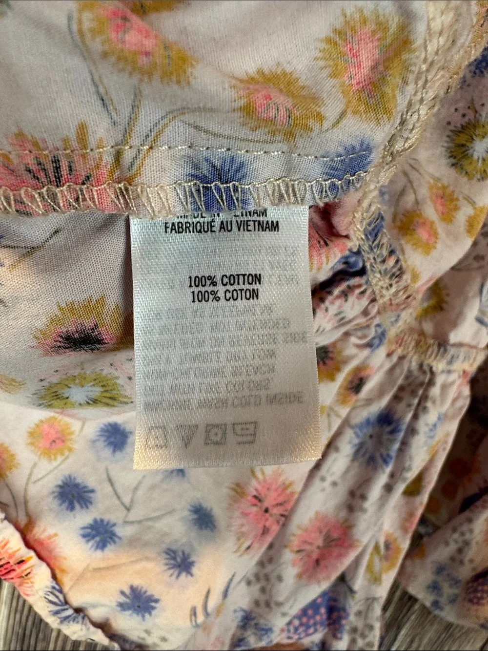 Tea Collection White Floral Wrap Dress with Pink Trim and Multicolor Blooms